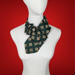 Ogsplosh - Women's Fall Vintage Green and Cream Ascot Tie - NEW